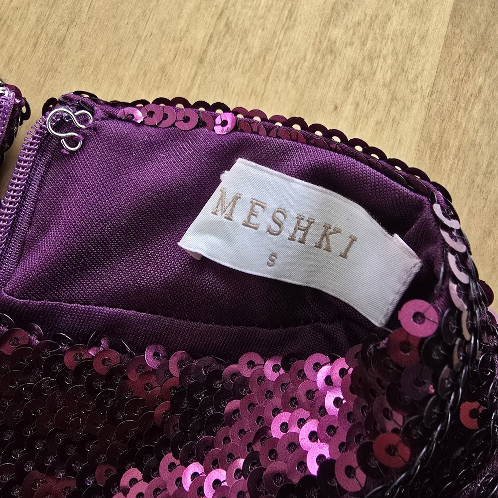 Meshki Veronica Sequin Midi Dress in Plum - Picture 6 of 8